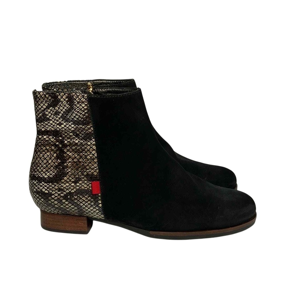 Marc Oseph Snakeskin Chelsea Ankle Booties zipper leather fall size 6 Brazil